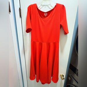 Vibrant Red Lularoe Dress